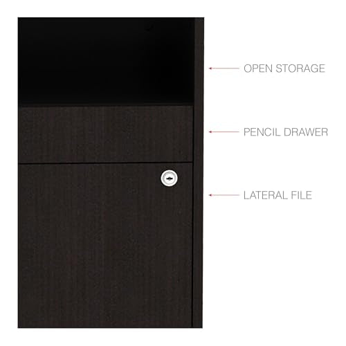 Alera Alera Open Office Desk Series Low File Cabinet Credenza, 2-Drawer: Pencil/File,Legal/Letter,1 Shelf,Espresso,29.5x19.13x22.88