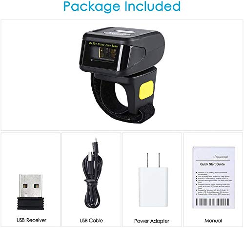Eyoyo Portable Mini 1D UPC Wireless Wearable Ring Finger Barcode Scanner