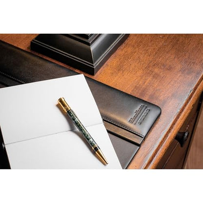 Dacasso Black Leather 22" x 14" Side Rails Desk Pad - color: Black, size: 14" x 22"