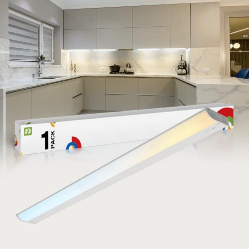 ASD LED Under Cabinet Lighting, 40 inch 20W 1574 LM Dimmable Hardwired Under Cabinet Lights for Kitchen, 3000K Soft/4000K Cool/5000K Daylight, Under Counter Light Fixtures, ETL, White, Bullnose Design - color: 40 Inch White, size: 1 Pack