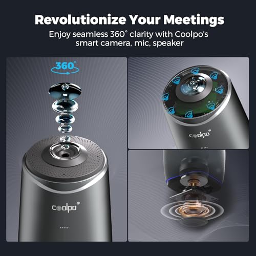 COOLPO Camera 360, Smart Video Conference Room Camera and Microphone, Pana
