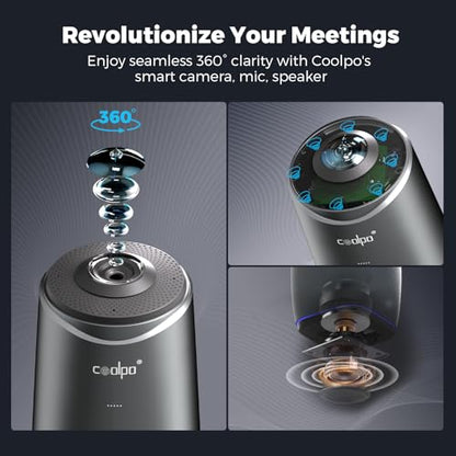 COOLPO Camera 360, Smart Video Conference Room Camera and Microphone, Pana