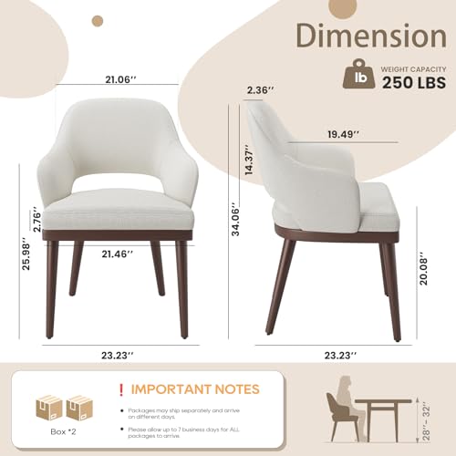 MALOL Wooden Dining Chairs Set of 4, Modern Fabric Upholstered Dining Room Chair, Kitchen Side Chairs, Farmhouse Dinner Chair with Open Back for Kitchen, Beige - color: Beige, size: Set of 4