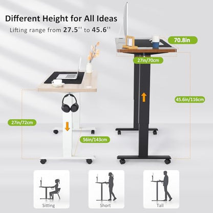 farexon 71x28 Inch Electric Standing Desk with Mouse Pad, Black - color: Black, size: 71 x 28''