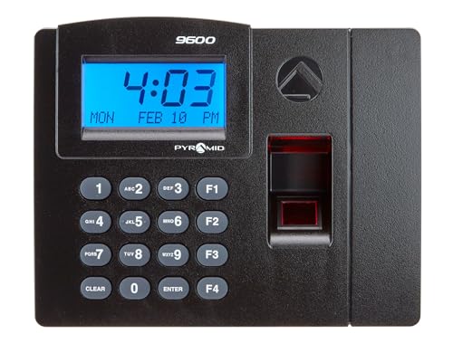 Pyramid Time Systems - TimeTrax Elite [TTELITEEK] Fingerprint Time Clock | Biometric Time Clock for Small Business, Employee In/Out Time Tracker With Software Download, Windows Compatible, Black