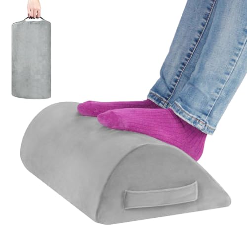 Memory Foam Foot Rest for Under Desk,Ergonomic Soft Foot Cushion,Comfortable Stool for Home and Office,Alleviation for Lumbar,Back,Knee Pain (Grey) - color: Grey