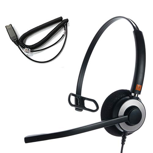 IPD IPH-160 Phone Headset with Noise Cancelling Microphone for Office and Call Center-Compatible with Avaya 1608 1616 9601 9608 9611 9611G 9620 9621 9630 9631 9640 9641 9650 9670 J139 J159 J169 J179 - color: 160-BL-FOAM