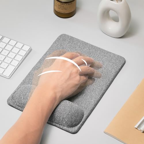 SenseAGE Large Ergonomic Mouse Pad with Wrist Rest Support, Enhanced Comfort & Space, Non-Slip Mouse Mat for Desk, Laptop & Computer, 10.6 x 7.3 inch (Grey) - size: 10.6L x 7.3W inches