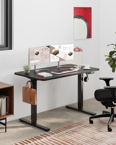 SANODESK 40''x24'' One-Piece Height Adjustable Electric Standing Desk - color: Black Frame+ Black Top, size: 40x24