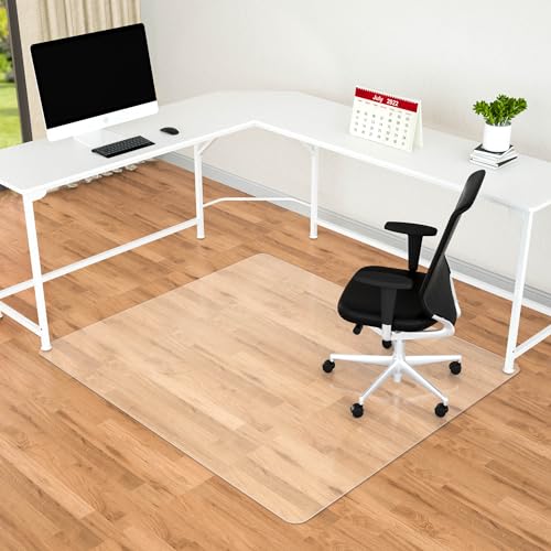 Amyracel Office Chair Mat for Hardwood Floor Desk Floor Mat for Hardwood Floors, Clear Desk Chair Mat for Hard Floor Easy Glide Floor Protector Mat (for Hard Floor, 45" x 53" Rectangular) - color: Transparent, size: 45" x 53" Rectangular