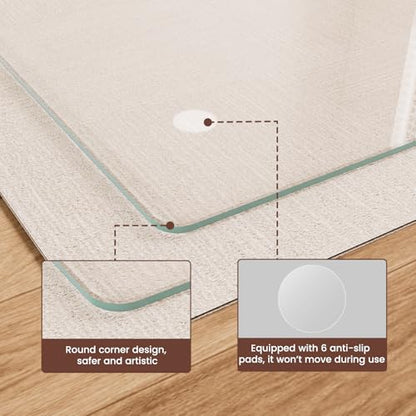 36"x55" Tempered Glass Chair Mat for Carpet - size: 36x55