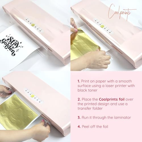 Coolprints Toner Foil Roll Laser & Laminator 12.6in x 32.8ft (Rose Gold) - color: Rose Gold