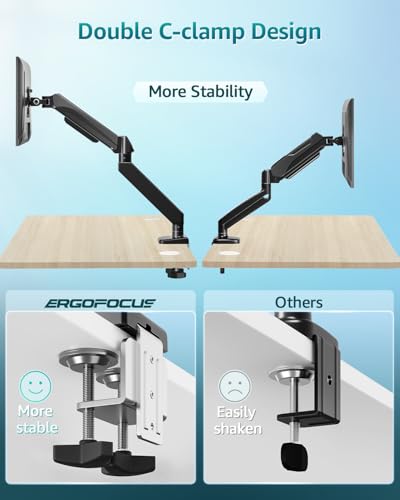 Heavy Duty Single Monitor Arm for Max 42 Inch Hold up to 33 lbs | Monitor Mount Desk Mount Height Adjustable Ultrawide Monitors Stand VESA Mount 70/100 - style: Single