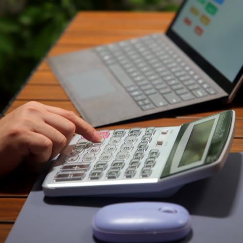 OFFIDIX Desk Office Calculator, 12 Digits Large Solar LCD Display ﻿ - color: Silver