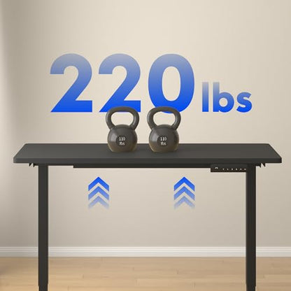 FLEXISPOT E3 Dual Motor Electric Standing Desk 48x30 Inch Whole-Piece Board Height Adjustable Desk Electric Sit Stand Desk (Black Frame + Black Desktop, 2 Packages) - color: Black Frame + Black Top, size: 48"x30" Whole-piece