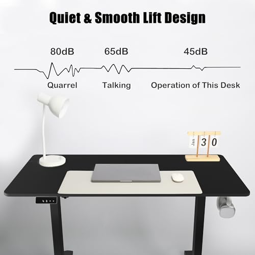 MSZ Electric Standing Desk 48x24 Inch with Memory Presets, Adjustable Height Sit to Stand Computer Desk for Home Office & Gaming (Black) - color: 3-black