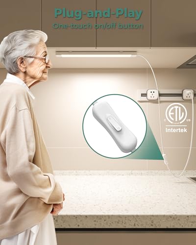 ASOKO 16 Inch Under Counter Light 700LM 4500K Plug in Kitchen Light - color: Daylight White, size: 16 Inch 1-Bar 1-Pack