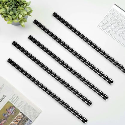 HOUYEE 100 Pack 3/8 Inch Plastic Binding Combs Spines, 19 Rings, Black | 10mm Binder Combs for Letter Size Paper, 60 Sheets Capacity , for Book Binder Office School Supplies - size: 3/8 inch, 100 Pack
