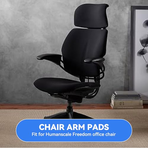 Arm Pads Replacement for Humanscale Freedom Office Chair | Only for Freedom Height Adjustable Arm Chair, Black, 1 Pair
