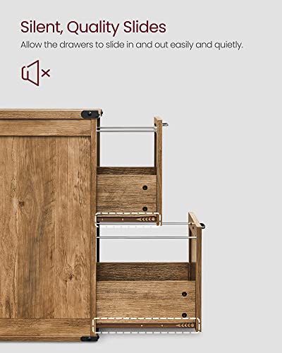 VASAGLE File Cabinet, Filing Cabinet with 2 File Drawers, Printer Stand, Fit A4, Letter Size, Hanging File Folders, Modern Farmhouse Style, for Home Office, Honey Brown UOFC048T41 - color: Honey Brown, style: 2 Drawers