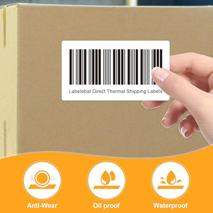 (12,000 Labels/12 Rolls) Labelebal 12 Rolls,1000/Roll -Zebra 2.25" X 1.25” Direct Thermal Labels - Perforated Stickers for Barcode Address, Compatible with Zebra & Rollo & MUNBYN Desktop Printer - color: Zb-2.25''x1.25''-12000