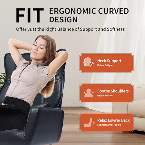 Cross Legged Office Chair with Foot Rest, Flip Armrest | Big and Tall, Criss Cross Gaming Chair, 155° Reclining Computer Chair, 360° Swivel Desk Chair for Home Office - color: Black