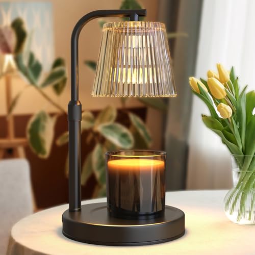 Candle Warmer Lamp with Timer, Electric Candle Warmer with 2 Bulbs, Gifts for Mom, Dimmable Candle Lamp, Compatible with Small and Large Candles, Aromatic Candle Holders for Home Decor (Black) - color: Modern