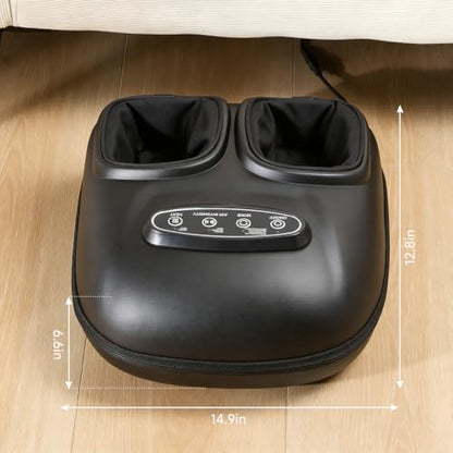 LINGTENG Foot Massager, Heated Foot Massager (Agate Black) | Deep Kneading-Detachable Washable-Home Office Underdesk-Men Women Parent Senior-Birthday Anniversary Christmas Valentine Gift - color: Agate Black