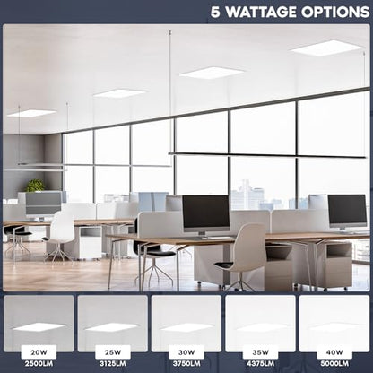 LUXRITE 2x2 FT LED Backlit Flat Panel Light, 5CCT 3000K-6500K (8 Pack) - size: 8 Count (Pack of 1)