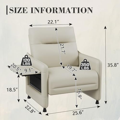 Alunaune Upholstered Living Room Chair Armchair Set of 2, Mid Century Accent Chair, Reception Couch Slipper Club Lounge Chair Guest Comfy Single Sofa with Sidetable for Bedroom-Beige - color: Beige, size: 2 Chairs