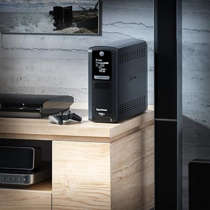 CyberPower CP1500GAVR Line‑Interactive UPS Battery Backup | 1500VA/900W, AVR, 10 Outlets, LCD Display, Mini-Tower, UL Certified - size: 1500VA
