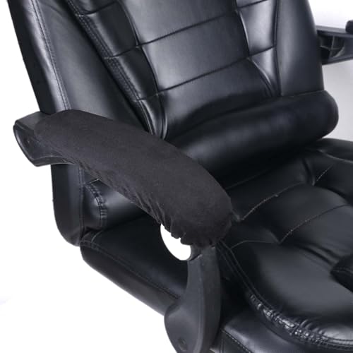 QfwdfcTrenz 1 Pair Office Chair Arm Covers Nylon Armrest Cover Removable Handgrip Covers Stretchable Armrest Protectors Prevent Armrest Damage to Protective Cover for Desk and Computer Chairs (Black)