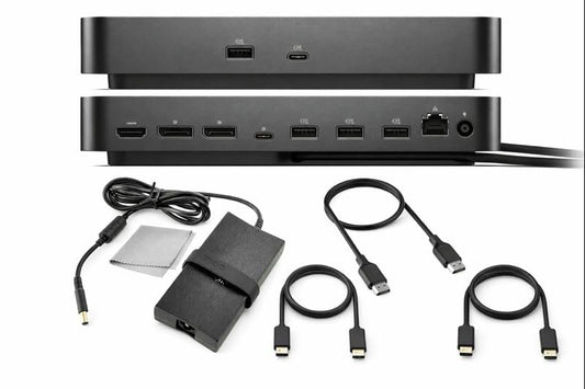 Dell Pro Dock WD25 Universal Docking Station Bundle — USB-C/USB-A Dual Display Dock with 100W Adapter + HDMI Cable + USB-C Cable + DisplayPort Cable + Cleaning Cloth