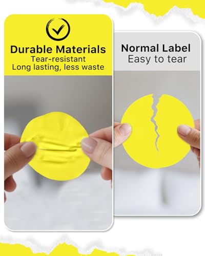 iEager 2 Inch Round Thermal Labels, Yellow Circle Thermal Printer Stickers - color: Yellow, size: 2 INCH