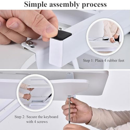 38-inch Standing Desk Converter Height Adjustable Sit to Stand Up Workstation, Duals Monitor and Laptop Riser with Wide Keyboard Tray, for Home, School, Company, White - color: White