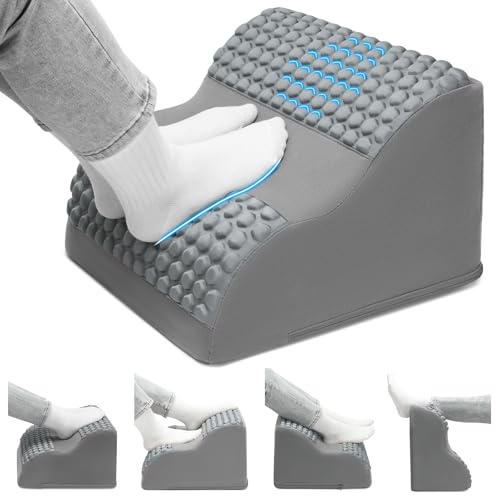 Foot Rest for Under Desk with Massage Dots, 3-Tier Foot Stool, Grey | High-Density Foam Footrest, Washable Cover, Ergonomic Leg Elevation, for Home Office Gaming Chair & Sofa, Supports Posture - color: Dark Grey