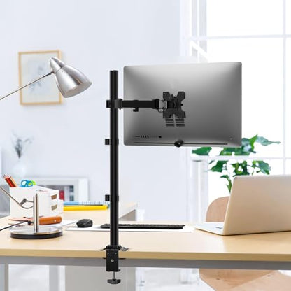 WALI Tall Monitor Arm Mount for Desk for 13-34 inch Screens, 22 lbs per Arm | Single Extra Tall Monitor Mount, Full Motion with Tilt, Swivel, Rotation, VESA Mount 75/100mm,for Office/Home (M001XL), Black - size: 13"-34", style: Single