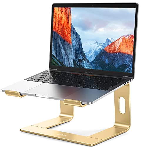 BESIGN LS03 Aluminum Laptop Stand, Ergonomic Detachable Computer Stand, Notebook Riser, Laptop Mount Compatible with Air, Pro, Dell, HP, Lenovo More 10-15.6" Laptops, Gold - color: F-Gold