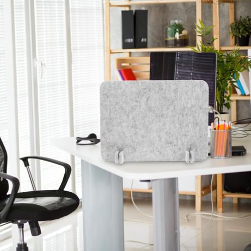 Kichvoe Desk Divider Felt Panel 40x30cm, Acoustic Noise-reducing Office Partition, Privacy Shield for Student and Classroom Desks, Light Gray Desktop Barrier