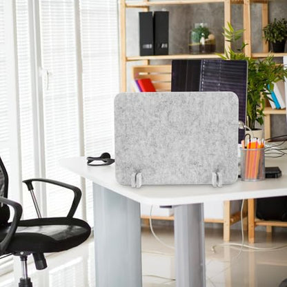 Kichvoe Desk Divider Felt Panel 40x30cm, Acoustic Noise-reducing Office Partition, Privacy Shield for Student and Classroom Desks, Light Gray Desktop Barrier