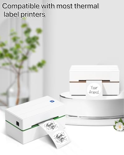 iEager 2 Inch Round Thermal Labels, White Circle Thermal Printer Stickers - color: White, size: 2 INCH