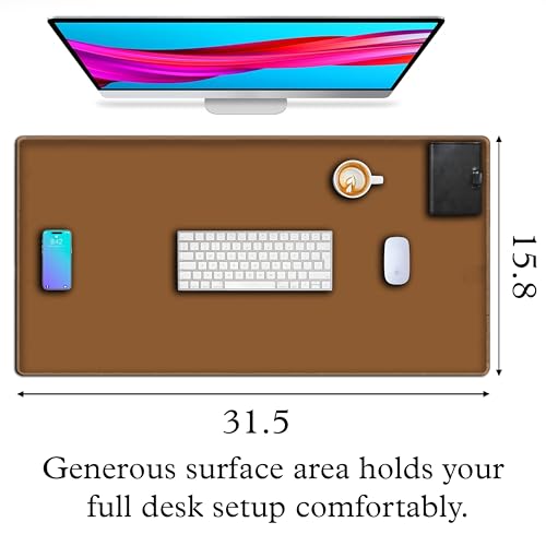 L&B Mercantile American Flag XXL Deskpad, Desk Mat for Computer Keyboard and Mouse – Patriotic USA Gaming Mousepad, Extra Long XL Mouse Pad for Laptop Office Desk. (Brown) - color: Brown