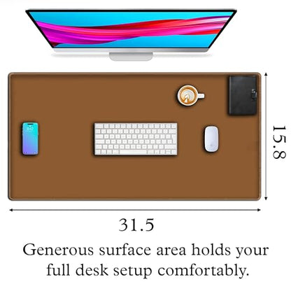 L&B Mercantile American Flag XXL Deskpad, Desk Mat for Computer Keyboard and Mouse – Patriotic USA Gaming Mousepad, Extra Long XL Mouse Pad for Laptop Office Desk. (Brown) - color: Brown