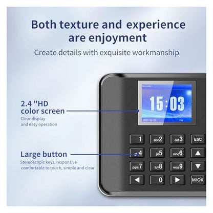 Intelligent Biometric Fingerprint Password Attendance Machine Time Clock Employee Checking-in Recorder LCD Screen Voice Prompt for Small Businesses(US add USB Disk) - size: US add USB disk