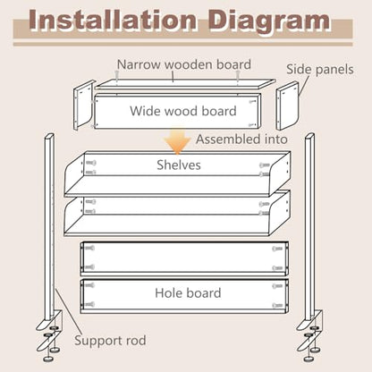 Clamp On Desk Organizer Shelf,Desk Extender Pegboard,White,39.4in | Computer Desk Accessories for Office,Desktop Bookshelf Storage Shelves for Desk, Desktop Shelving System - size: 100cm