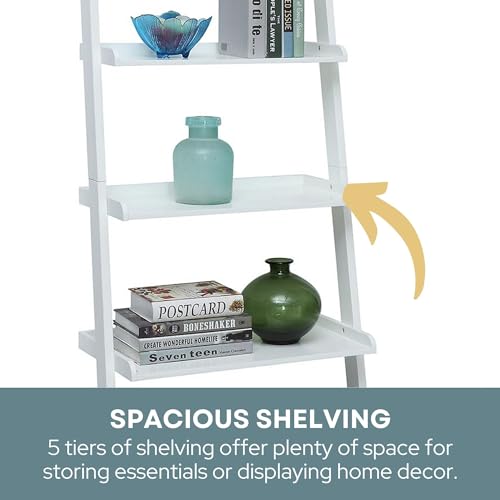 Convenience Concepts French Country Bookshelf Ladder, White - color: White