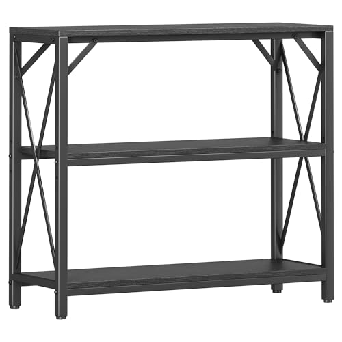 Homeiju Console Table 31.5" Width, 3-Tier Entryway Table with Storage, Industrial Sofa Table with Open Shelves, Foyer Tables for Entryway, Hallway, Kitchen, Living Room and Bedroom, Black - color: Black, size: 31.5 inch