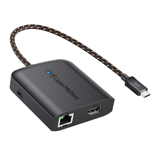 Cable Matters USB C Hub HDMI 2.1, 8K Video, Gigabit Ethernet | 8K@30Hz / 4K@120Hz, 100W Charging, 5Gbps Data Transfer, Max 4K@60Hz on macOS, Compatible with Thunderbolt 4/5