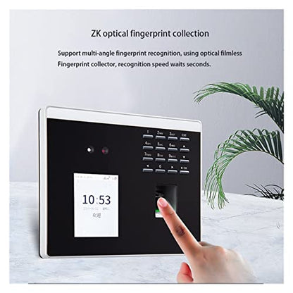 Time Clock, WiFi USB TCP/IP Dynamic Mask Face Facial Fingerprint Recognition Time Attendance Time Clock Door Access Control System for Business, Office(Xface100-id)