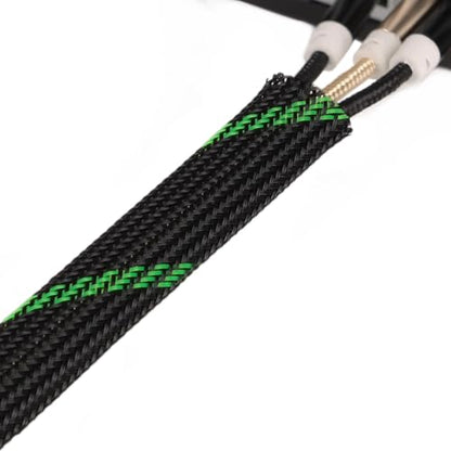 25ft PET Expandable Braided Cable Sleeve 1/3inch(8mm) Pet Braided Cable Sleeve for Audio Video Device Wire Automotive Wire (Black Green) - color: Black Green, size: 8mm"(1/3 inch)